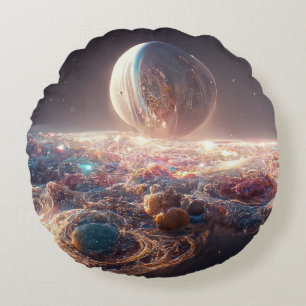 Milky Way and galaxies Round Cushion