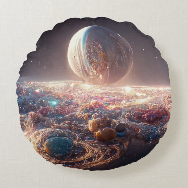 Milky Way and galaxies Round Cushion (Front)