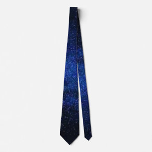 Milky Way Blue & Black Custom Trendy Modern Men's Tie
