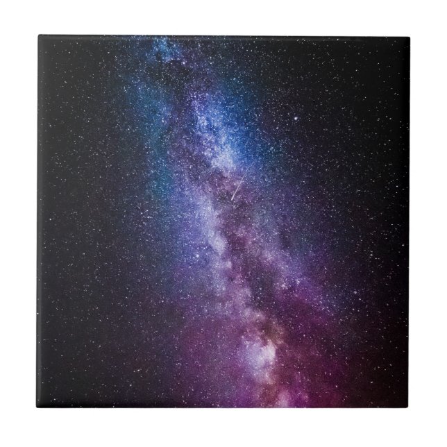 Milky way bright colors ceramic tile (Front)