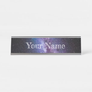 Milky way bright colours desk name plate