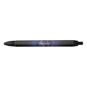 Milky way bright colours personalizable monogram black ink pen