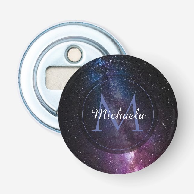 Milky way bright colours personalizable monogram bottle opener (Front)