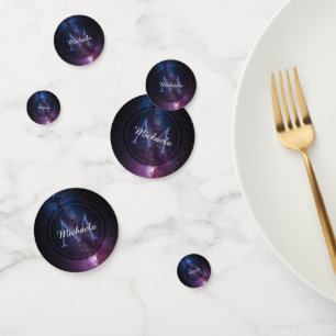 Milky way bright colours personalizable monogram confetti