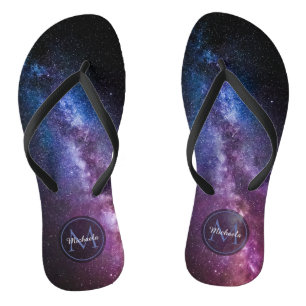 Milky way bright colours personalizable monogram thongs
