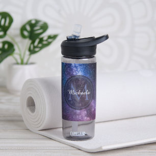 Milky way bright colours personalizable monogram water bottle