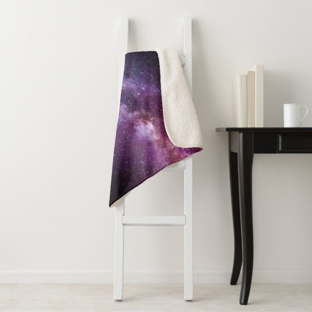 Milky way bright colours sherpa blanket (In Situ)
