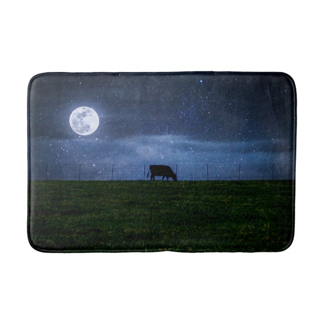 Milky Way Cattle Moonlight Bath Mat (Front)