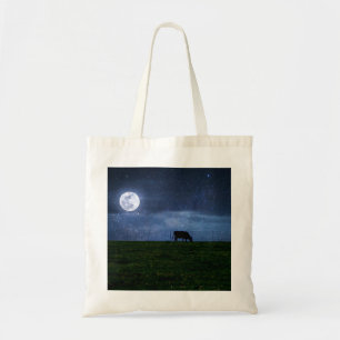Milky Way Cattle Moonlight Tote Bag