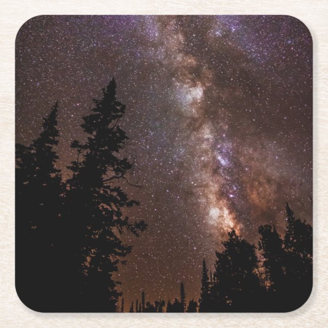 Milky Way | Cedar Breaks National Monument Utah Square Paper Coaster (Front)