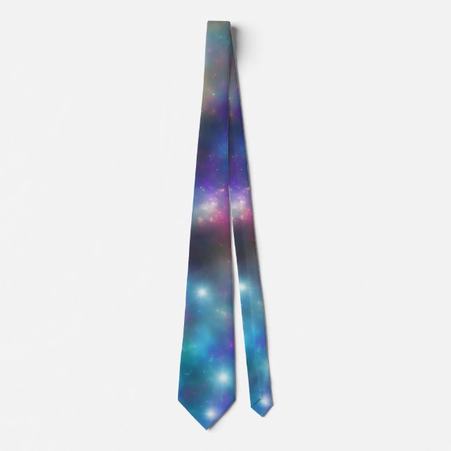 Milky Way Colourful Galaxy Art Neck Tie (Front)
