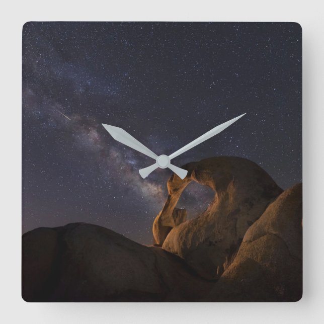 Milky Way & Cyclops Arch | Alabama Hills Square Wall Clock (Front)