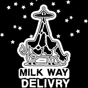Milky Way Delivery Funny Cow UFO Space Abduction
