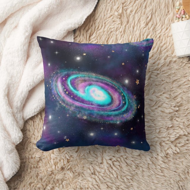 Milky Way Galaxy | Cosmic Blue Purple Pink Glow Cushion (Blanket)