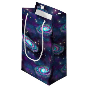 Milky Way Galaxy   Cosmic Blue Purple Pink Glow Small Gift Bag