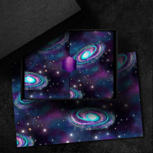 Milky Way Galaxy   Cosmic Blue Purple Pink Glow Tissue Paper