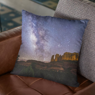 Milky Way Galaxy Over Cathedral Rock, Arizona Cushion