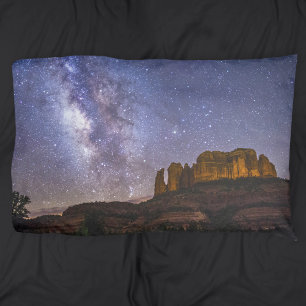 Milky Way Galaxy Over Cathedral Rock, Arizona Pillowcase
