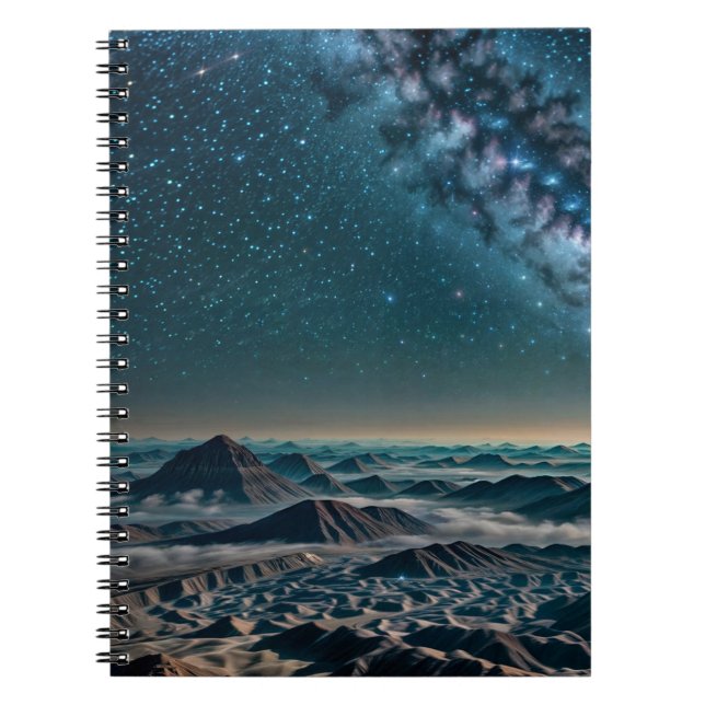Milky Way Galaxy Over Desert Mountains Notebook (Front)