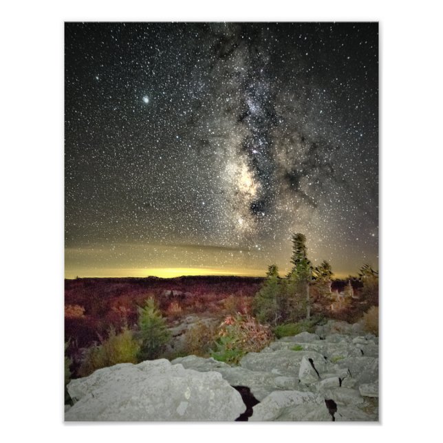 Milky Way Galaxy over Dolly Sods, WV Photo Print (Front)