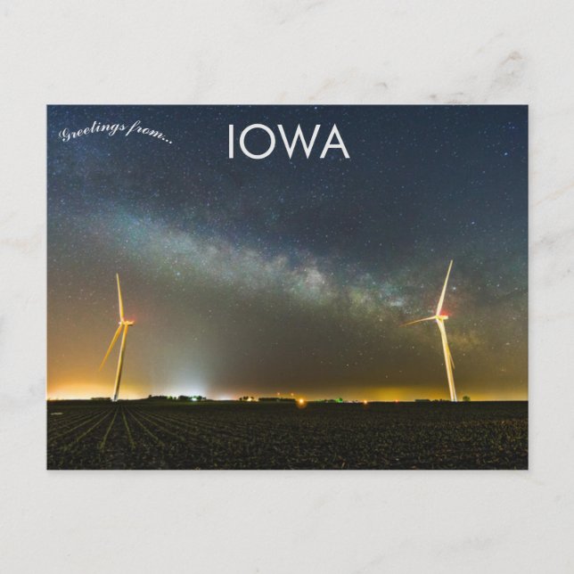 Milky Way Galaxy Over Farms In Rural Iowa USA Postcard (Front)
