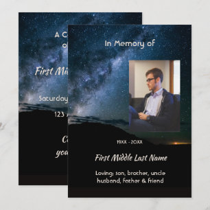 Milky Way Galaxy Starry Night Sky Memorial Invitation