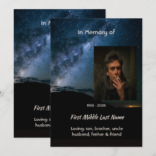 Milky Way Galaxy Starry Night Sky Memorial Invitation