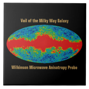 Milky Way Galaxy Veil Over WMAP Universe Ceramic Tile