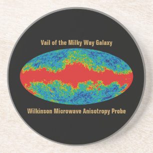 Milky Way Galaxy Veil Over WMAP Universe   Coaster