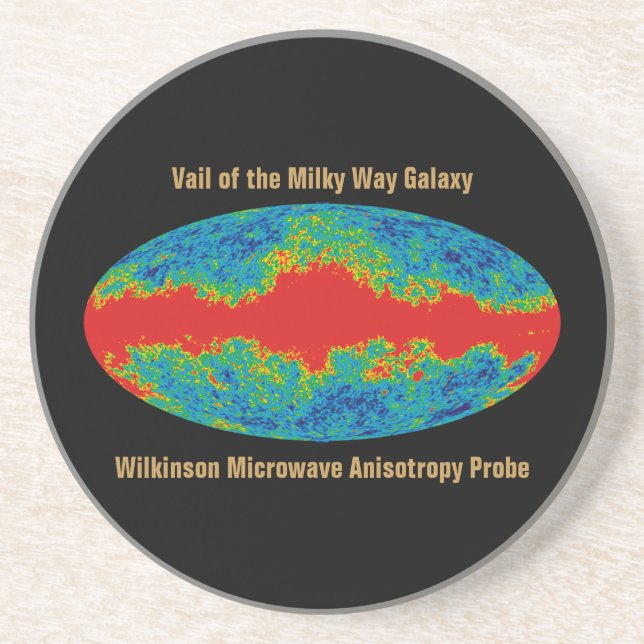 Milky Way Galaxy Veil Over WMAP Universe   Coaster (Front)