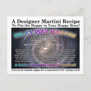 Milky Way Martini Recipe Card Postcard
