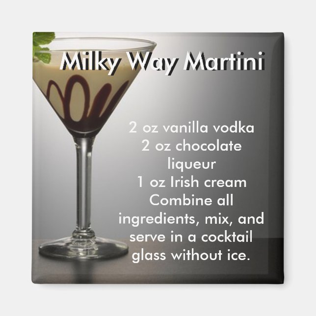 MILKY WAY MARTINI RECIPE MAGNET (Front)