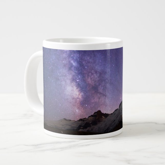 Milky Way & Mt. Rainier | Washington State Large Coffee Mug (Front Left)