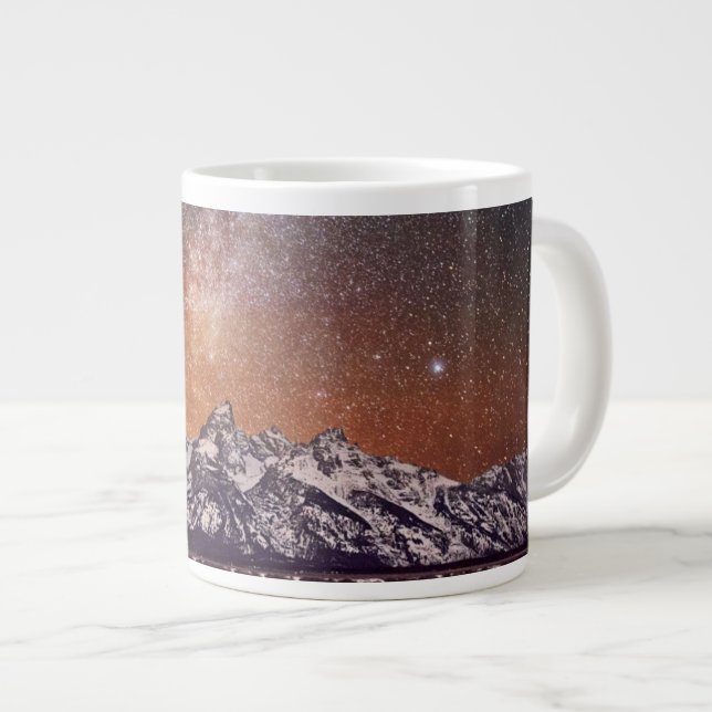 Milky Way over Grand Teton Large Coffee Mug (Front Right)