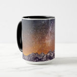 Milky Way over Grand Teton Mug<br><div class="desc">This photo features the Milky Way over Grand Teton. The city light behind Teton mountains cast an orange glow.</div>