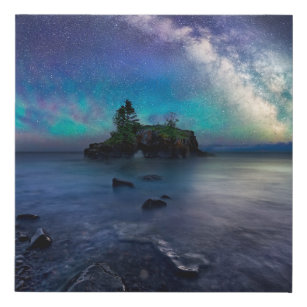 Milky Way over Hollow Rock Faux Canvas Print