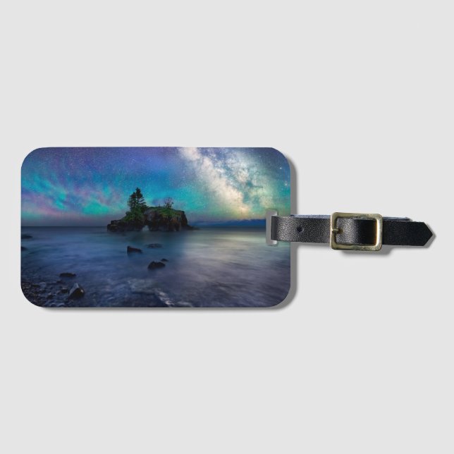 Milky Way over Hollow Rock Luggage Tag (Front Horizontal)
