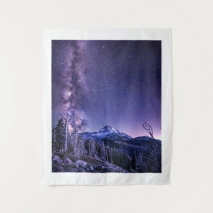Milky Way Over Mount Hood Oregon Tapestry