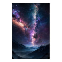 Milky Way Over Mountains