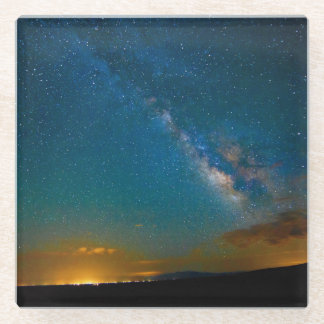 Milky Way over Taos, New Mexico Glass Coaster