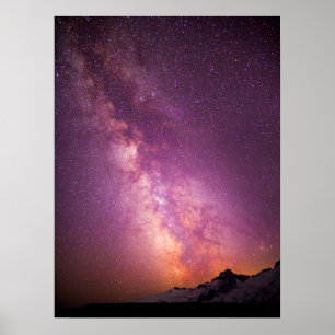 Milky Way Over the Shoulder of Mt. Rainier Poster