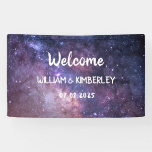 Milky Way Stars Sky Galaxy Elegant Wedding Banner