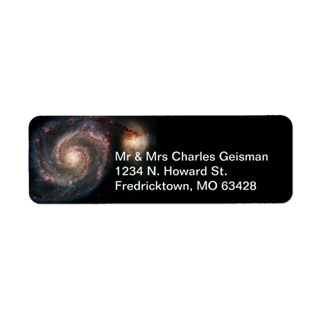 Milky Way Whirlpool Galaxy Return Address Label (Front)