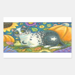 MILKYWAY HALLOWEEN MYSTICAL CAT STICKERS Rectangle