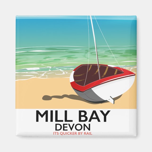Mill Bay Devon Rail poster Magnet (Front)