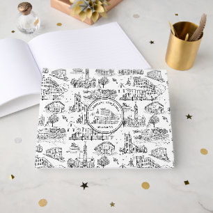 Mill City Toile (Lowell, MA) Black/White Guest Book
