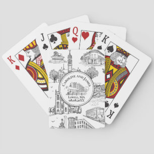 Mill City Toile (Lowell, MA) Black/White Playing Cards