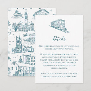 Mill City Toile (Lowell, MA) Blue Enclosure Card