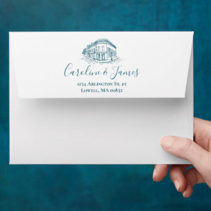 Mill City Toile (Lowell, MA) Blue/White Envelope