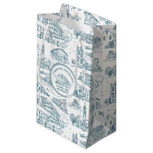 Mill City Toile (Lowell, MA) Blue/White Small Gift Bag